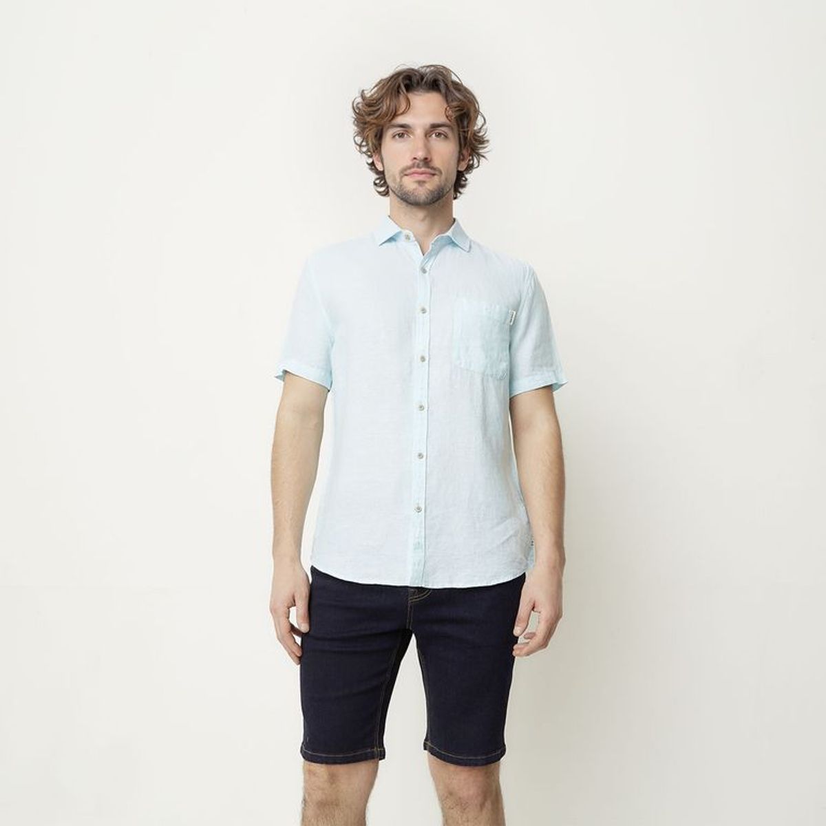 CASCAIS - Camisa 100% Lino Casual Regular Fit Hombre Cascais