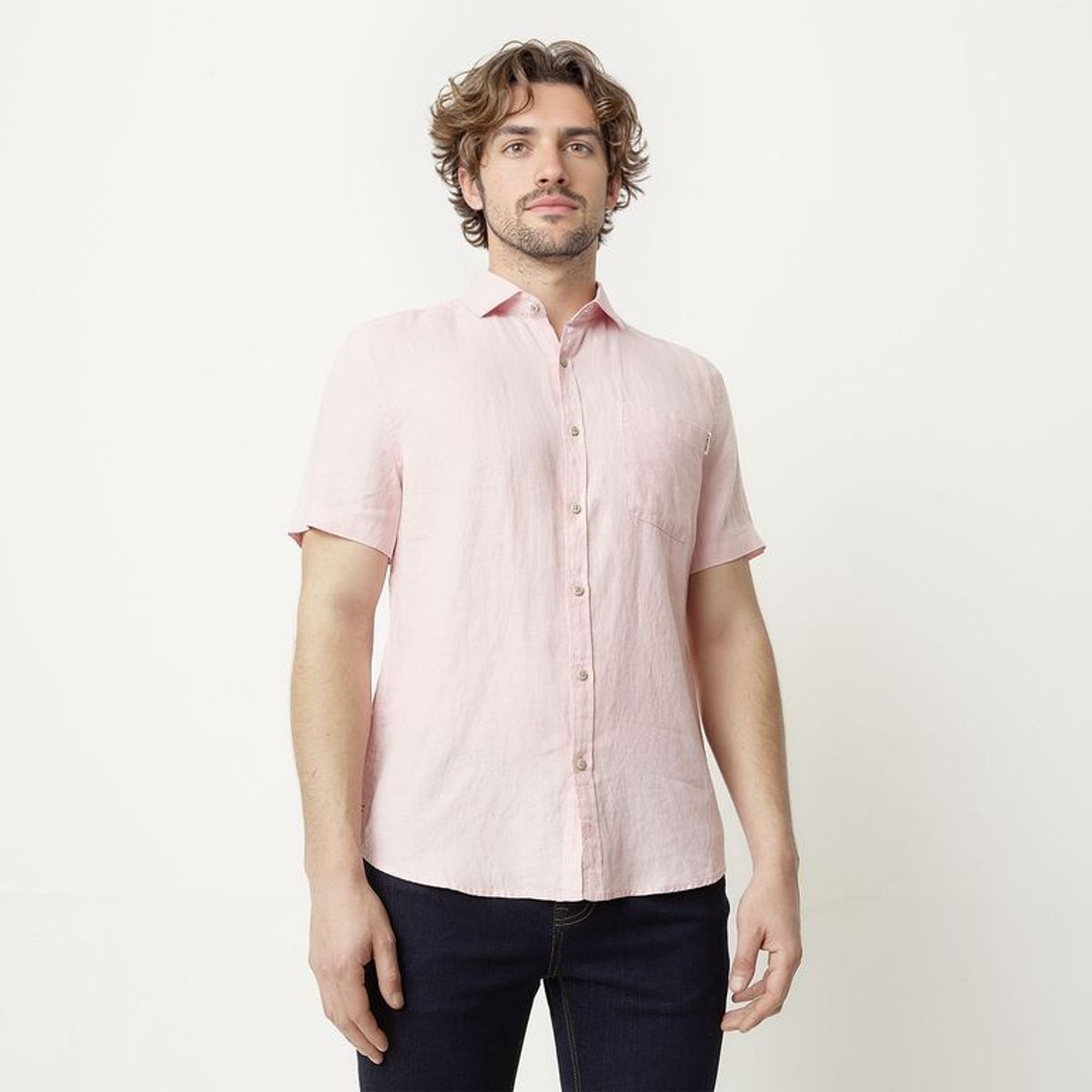 CASCAIS - Camisa 100% Lino Casual Regular Fit Hombre Cascais