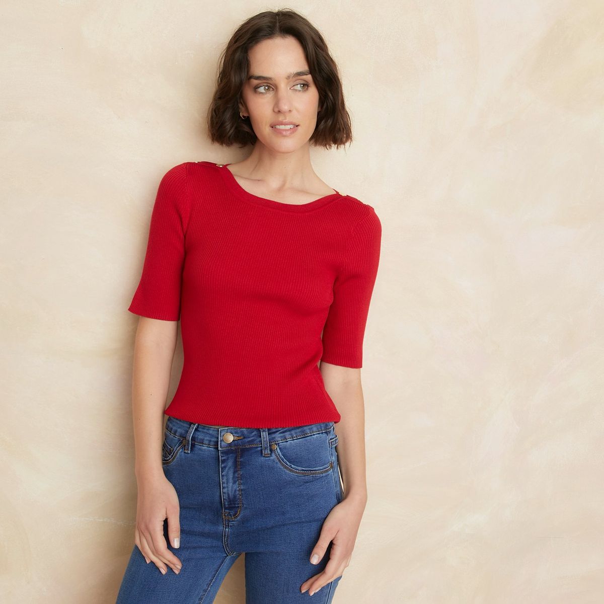 ELLE - Polo Manga Larga Casual Mujer Elle