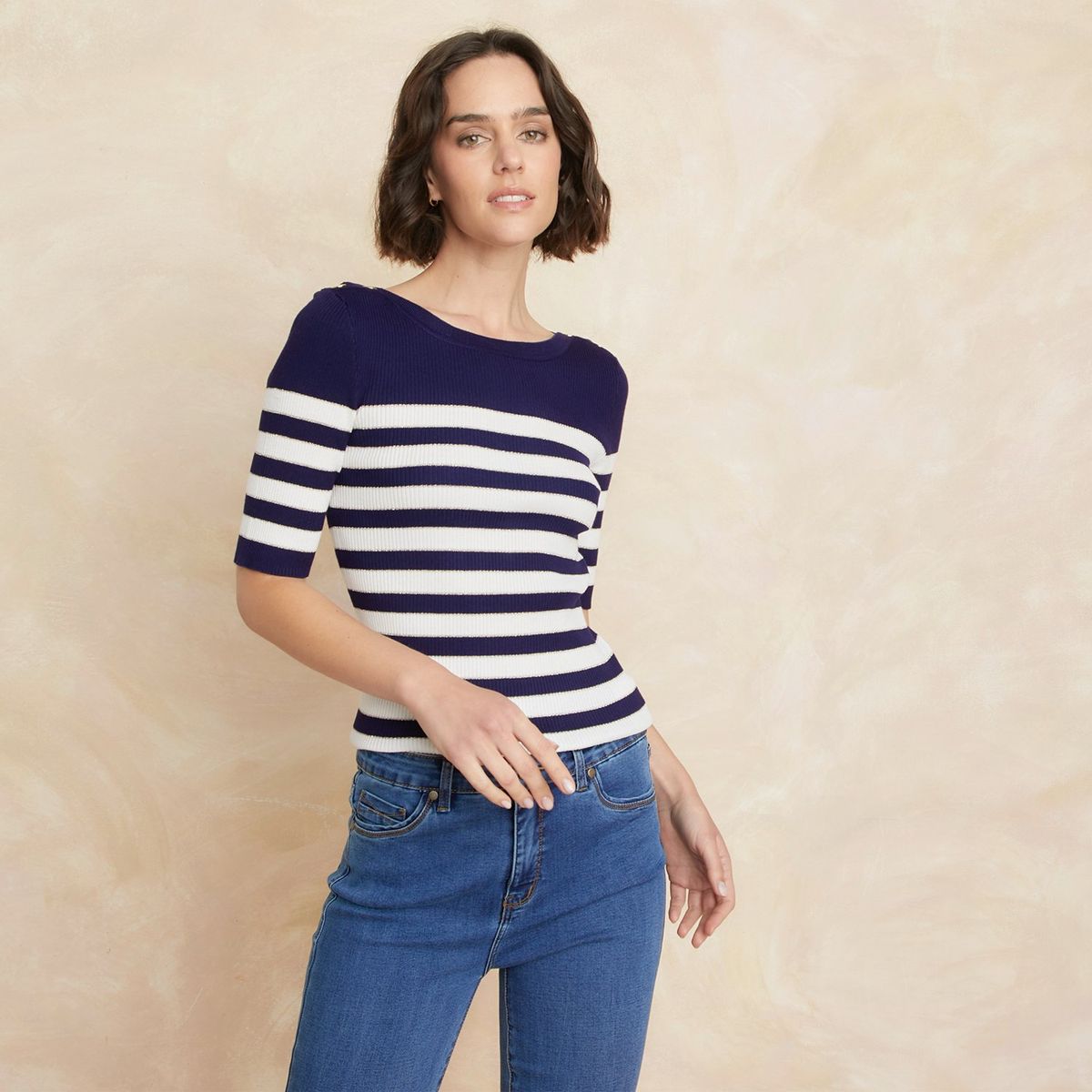 ELLE - Polo Manga Larga Casual Mujer Elle