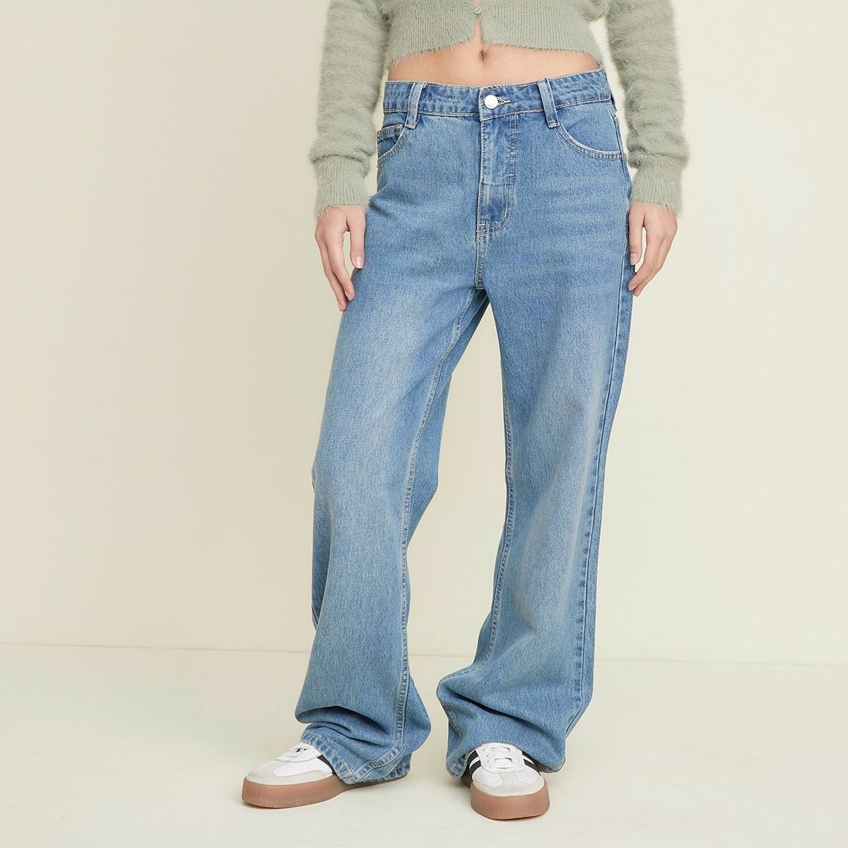 SYBILLA - Jean Baggy Tiro Alto Mujer Sybilla