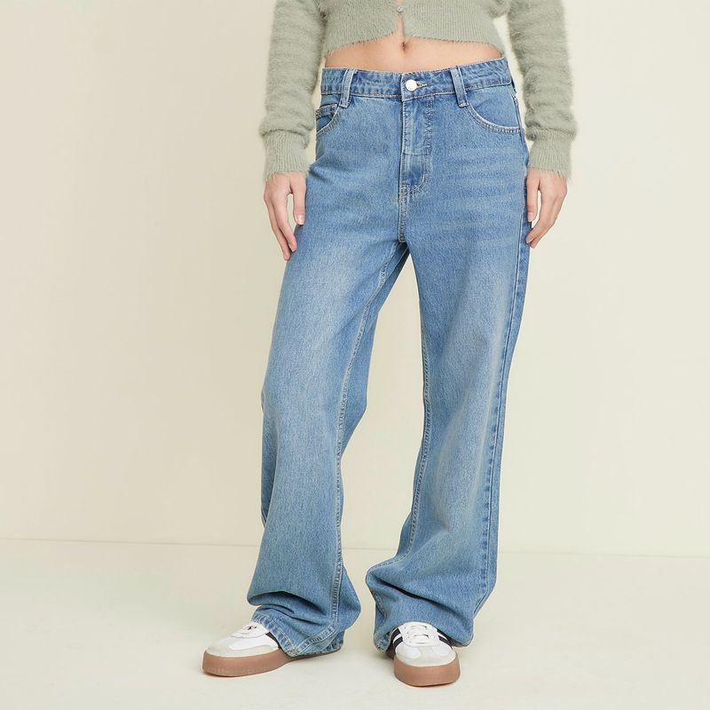 SYBILLA - Jean Baggy Tiro Alto Mujer Sybilla