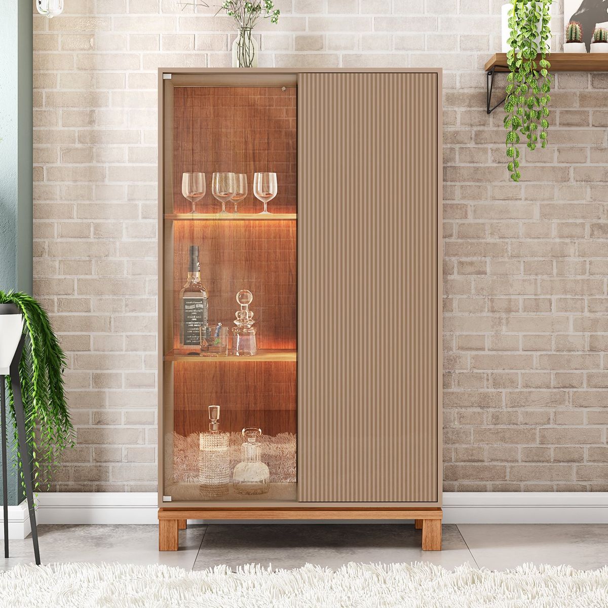 MICA - Vitrina Mondrian 2 Puertas 3 Estantes