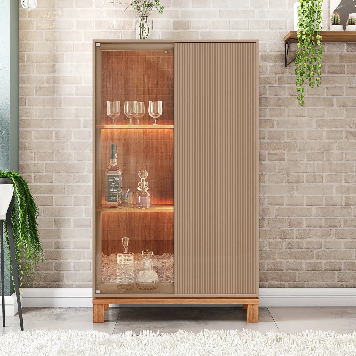 MICA - Vitrina Mondrian 2 Puertas 3 Estantes