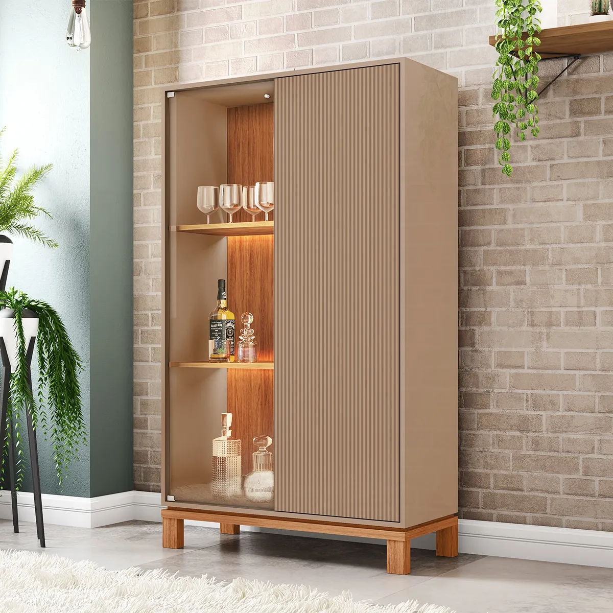 MICA - Vitrina Mondrian 2 Puertas 3 Estantes