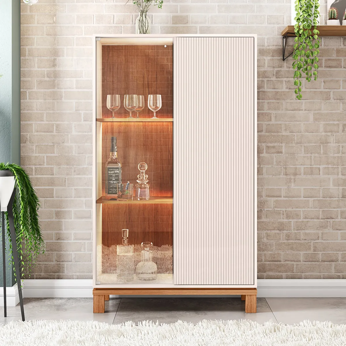 MICA - Vitrina Mondrian 2 Puertas 3 Estantes