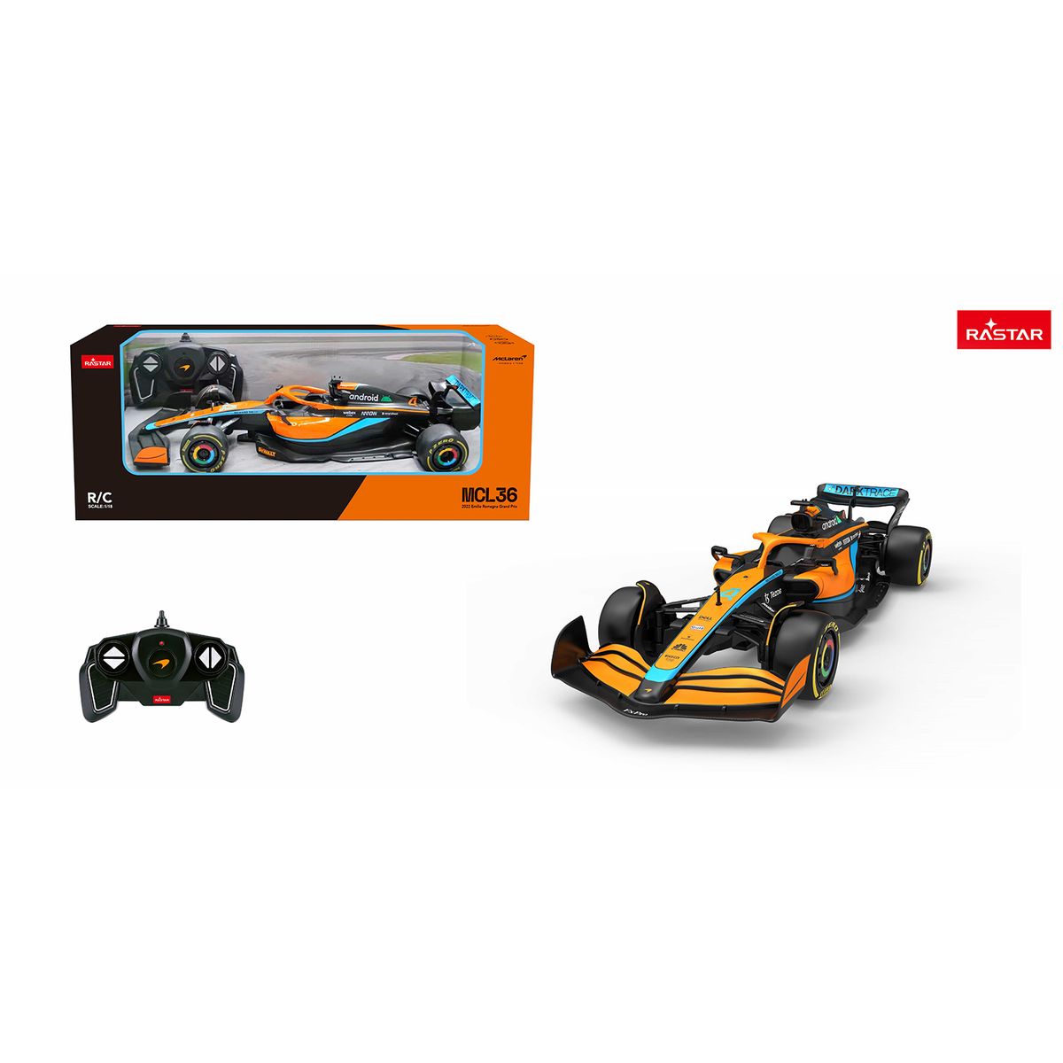 RASTAR - Auto Control Remoto 1:18 Mclaren F1 Fórmula 1 Mcl36 Rastar 30cm