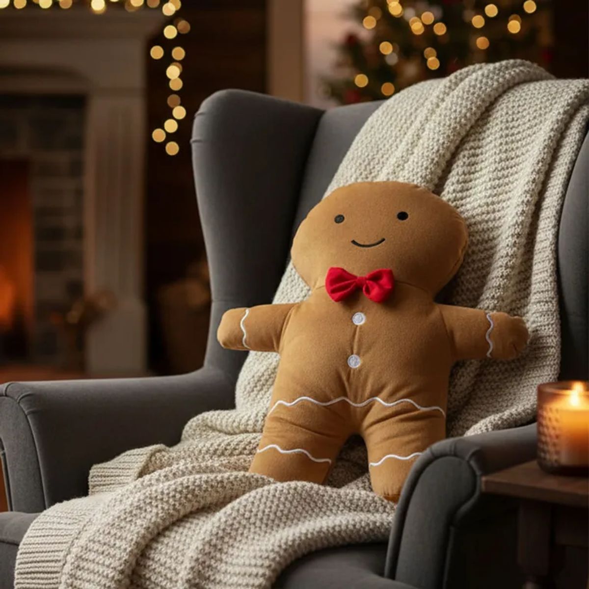 MICA - Cojin Navideño Galleta Jengibre 30x22cm