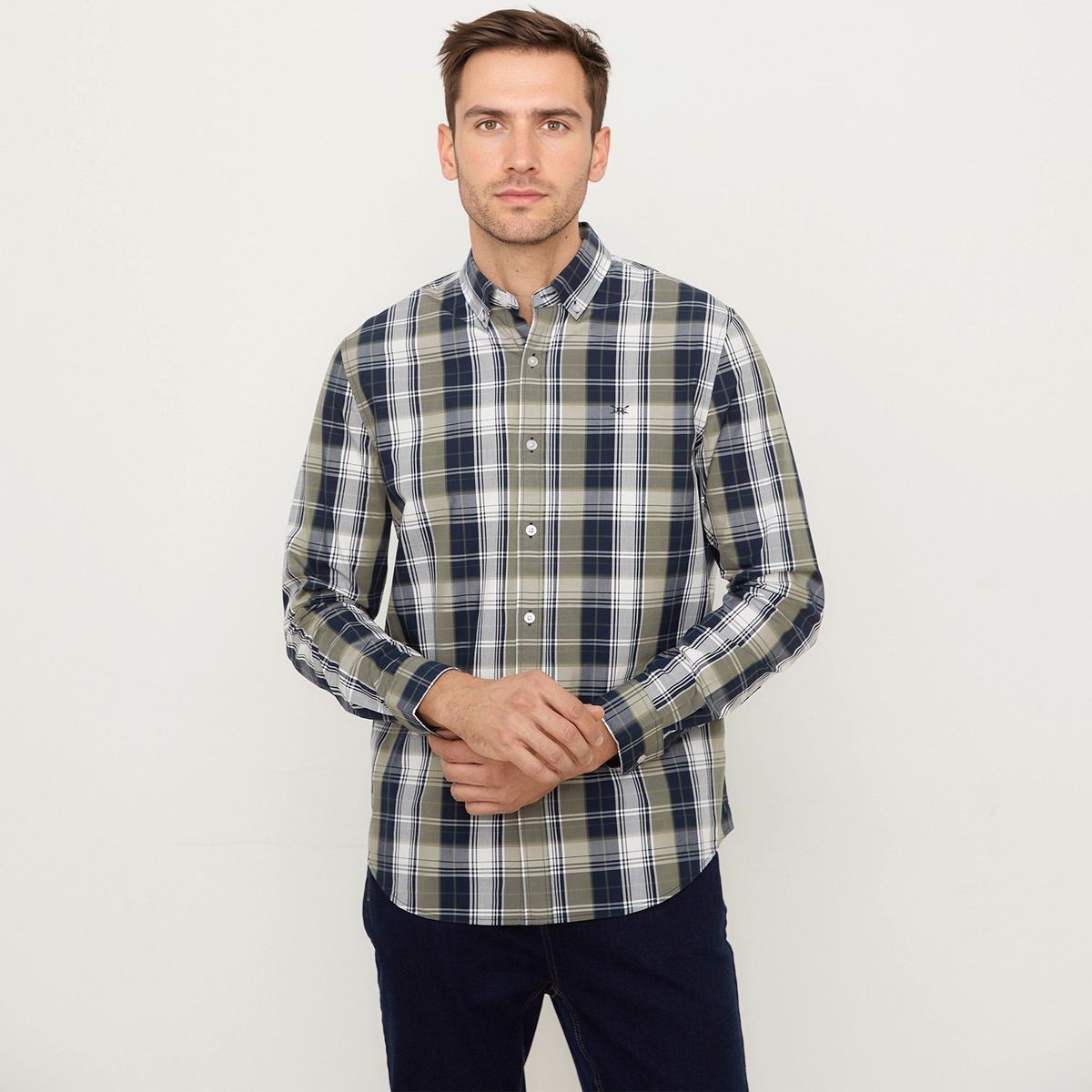 UNIVERSITY CLUB - Camisa 100% Algodón Casual Regular Fit Hombre University Club