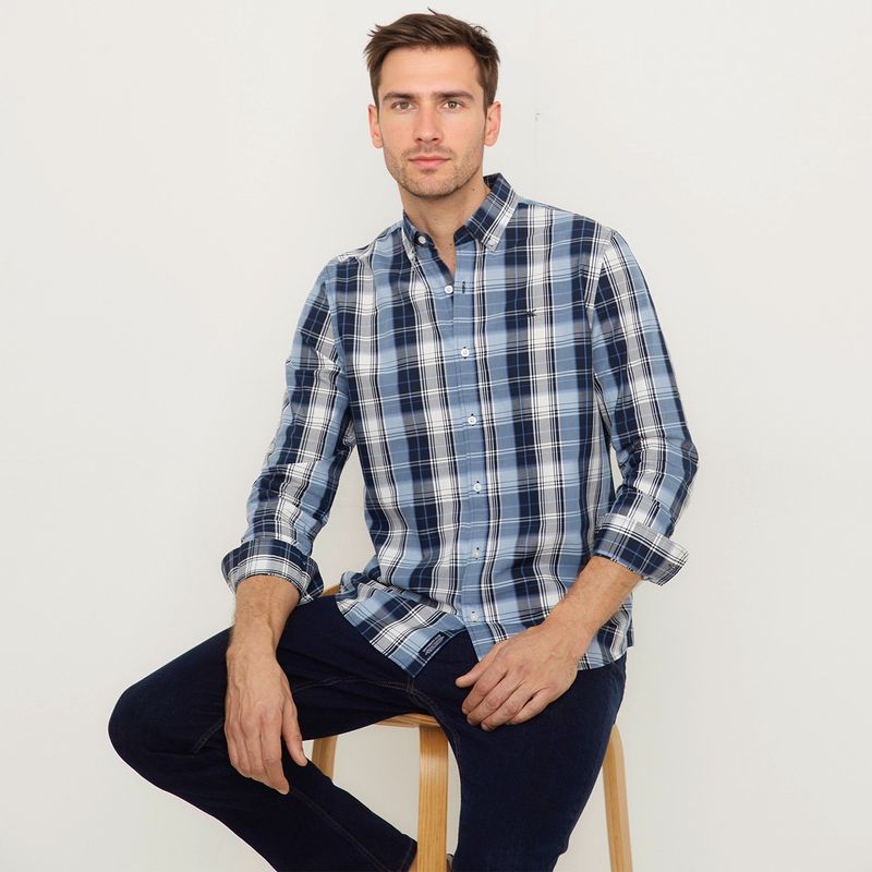 UNIVERSITY CLUB - Camisa 100% Algodón Casual Regular Fit Hombre University Club