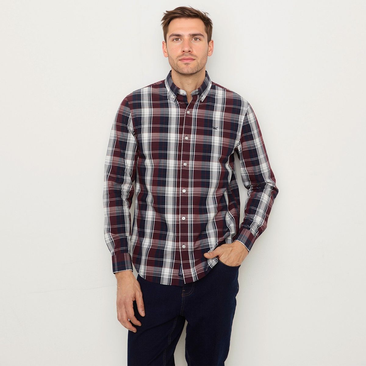 UNIVERSITY CLUB - Camisa 100% Algodón Casual Regular Fit Hombre University Club