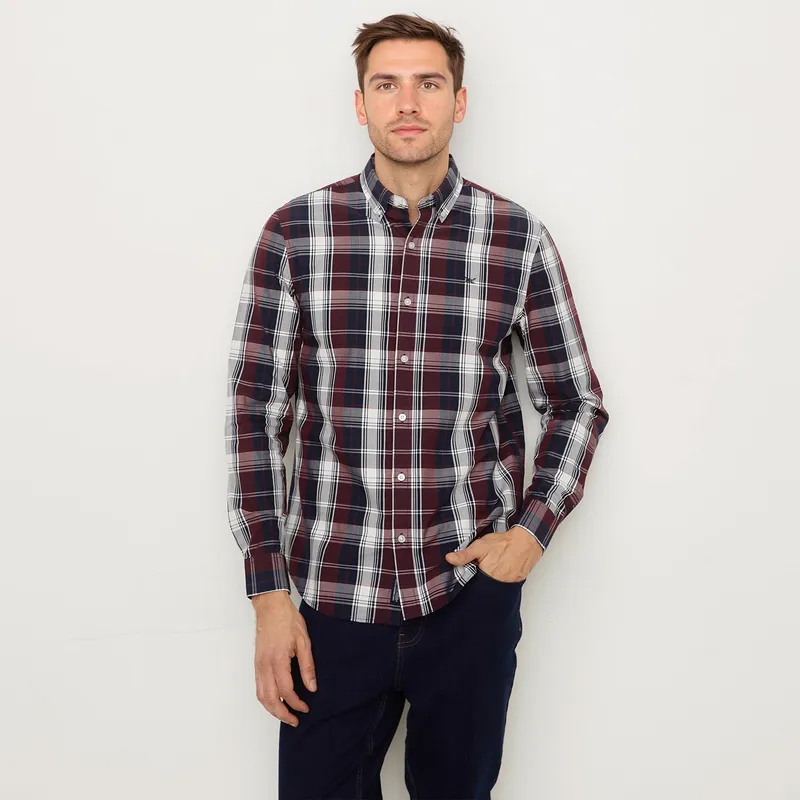 UNIVERSITY CLUB - Camisa 100% Algodón Casual Regular Fit Hombre University Club