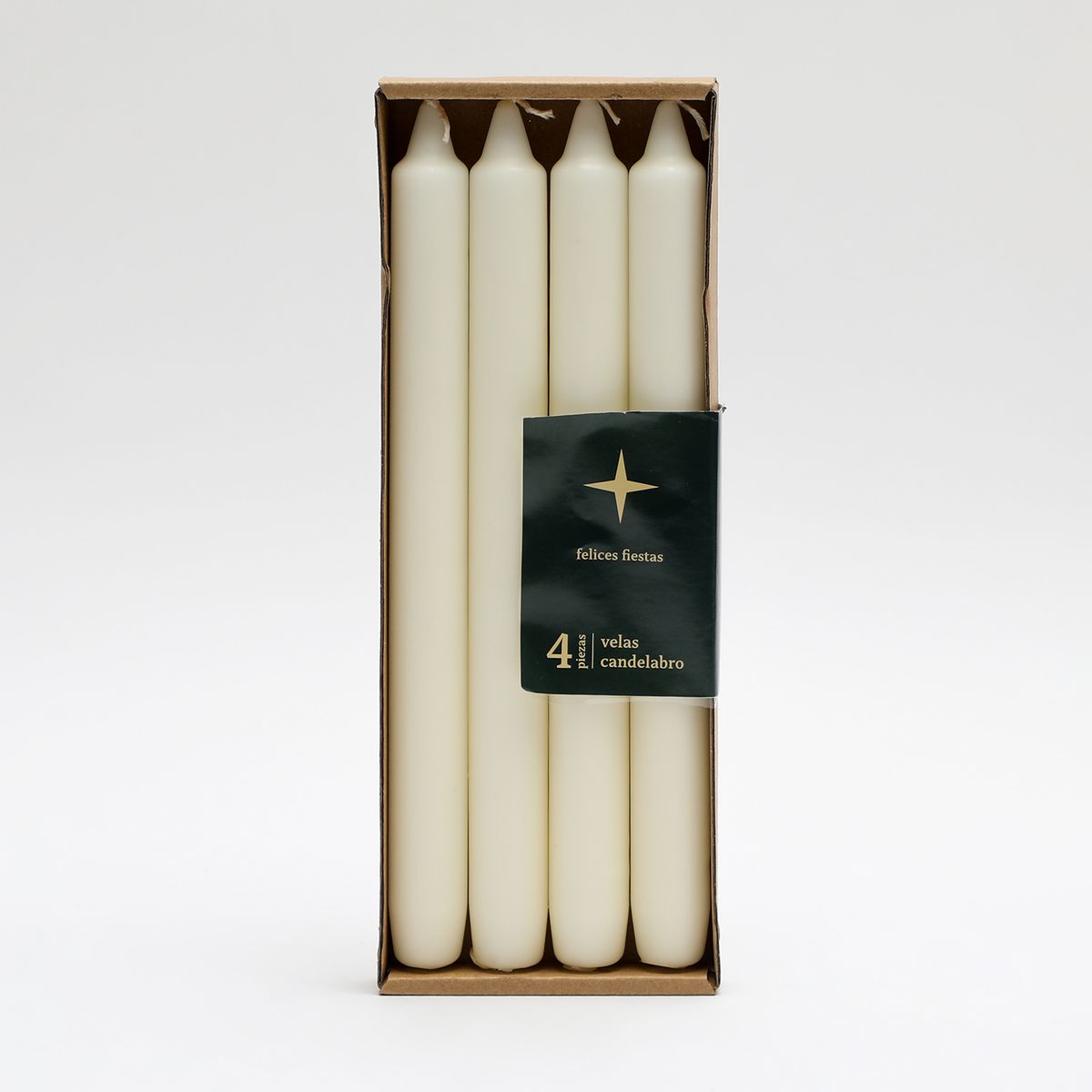 MICA - Set 4 Velas Navideñas Blancas Con Aroma 2.2x25cm