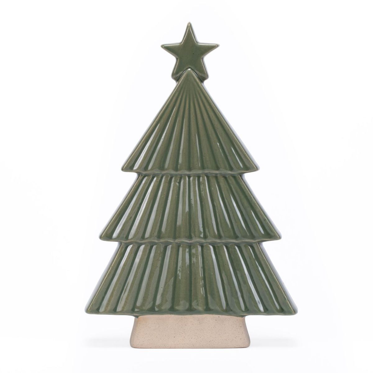 MICA - Adorno Navideño Árbol Verde Porcelana 22cm