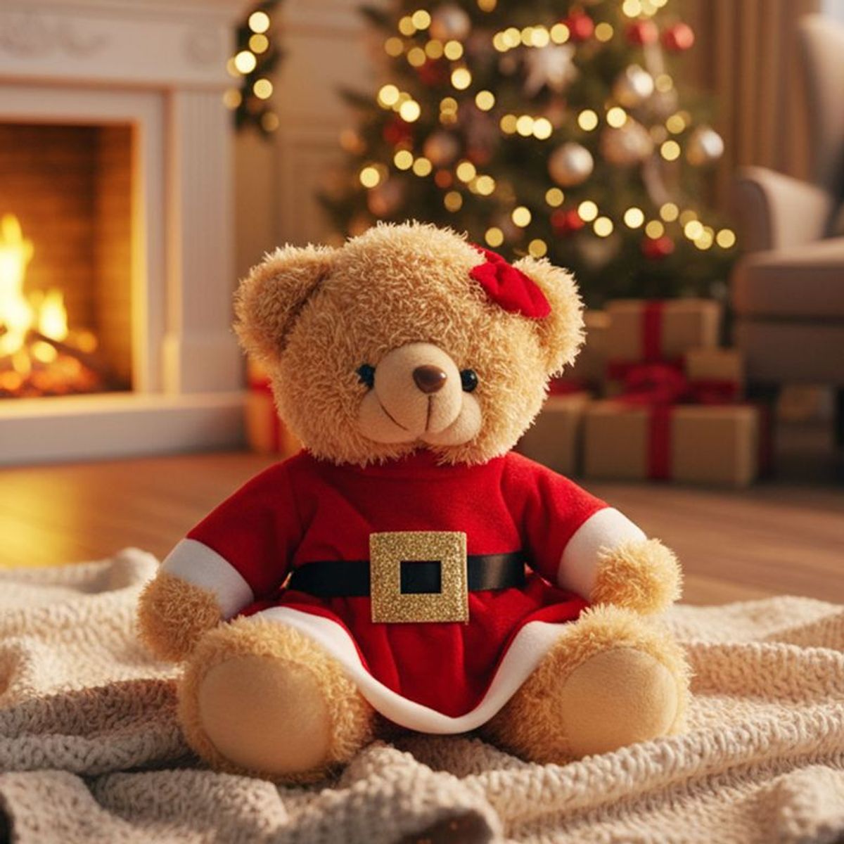 MICA - Muñeco Navideño Oso Papa Noel 20cm
