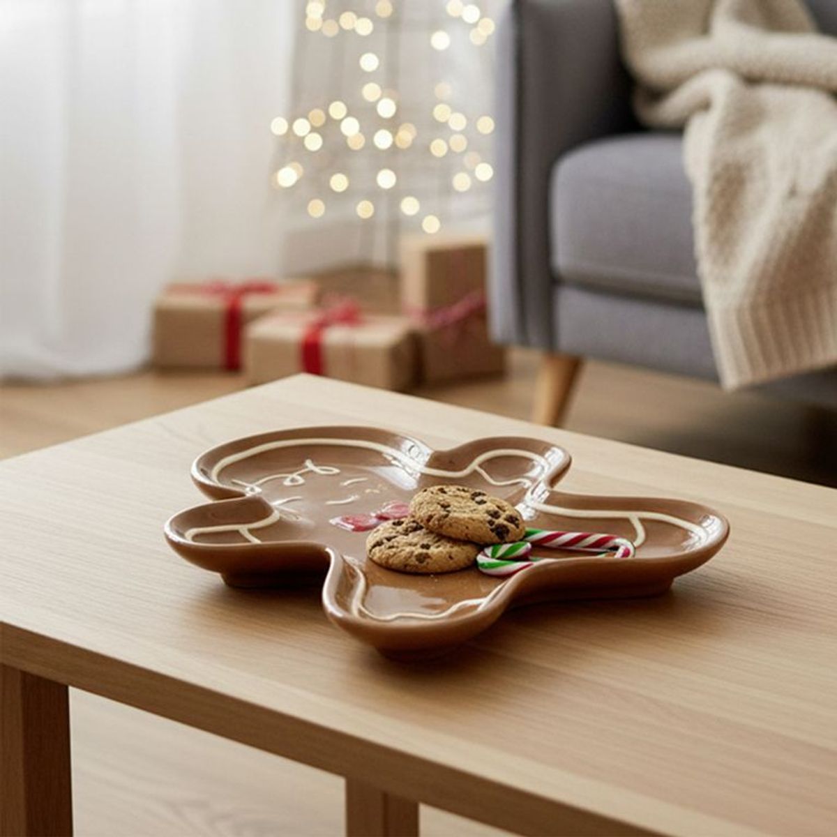 MICA - Plato Navideño Decorativo Jengibre 23x16cm