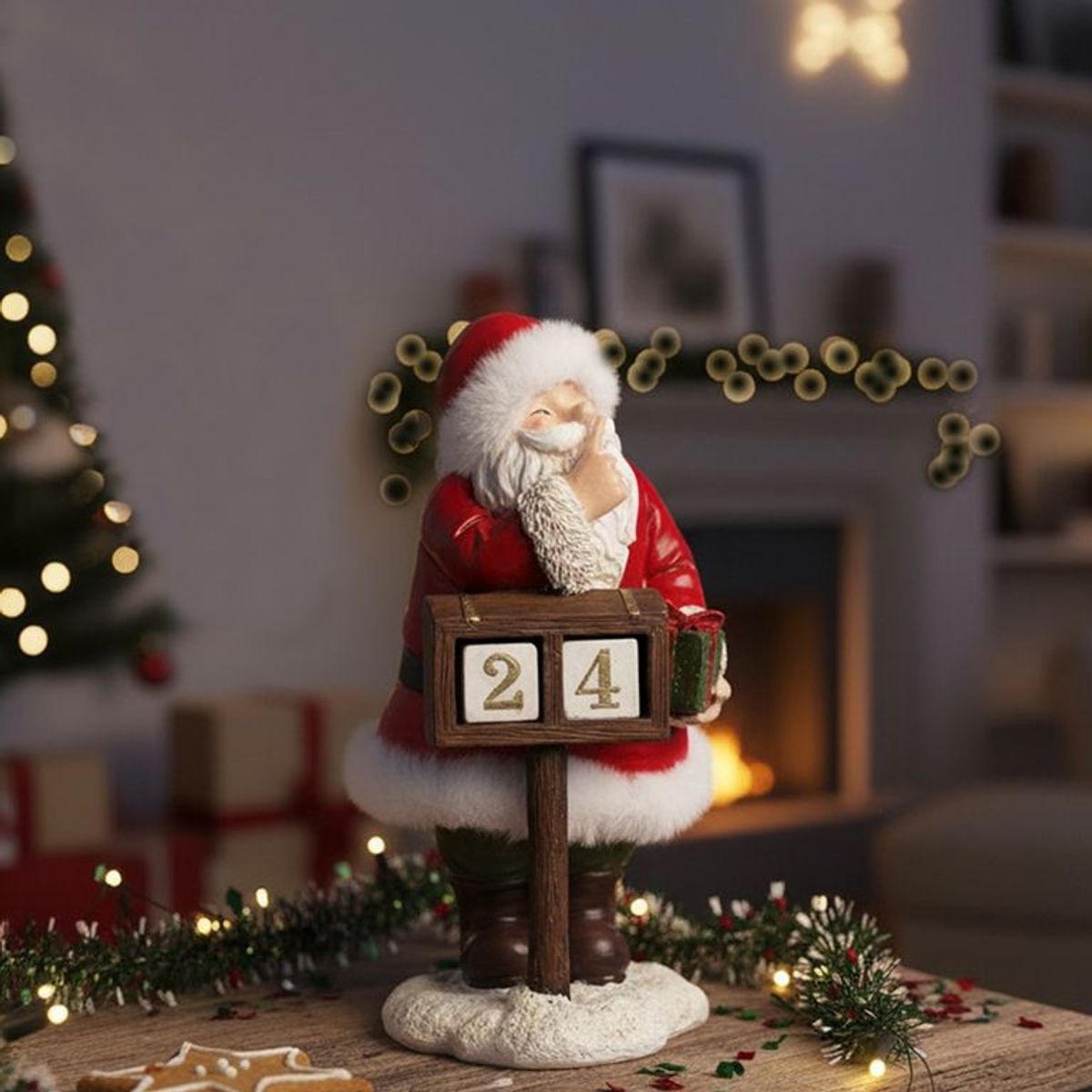 MICA - Muñeco Papa Noel Con Calendario Advinto 23x15x13cm