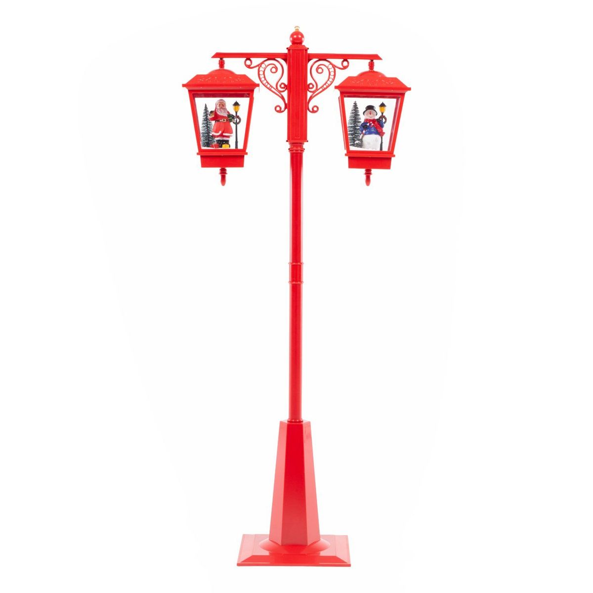 MICA - Adorno Navideño Farol Doble Papa Noel 81x40x188cm