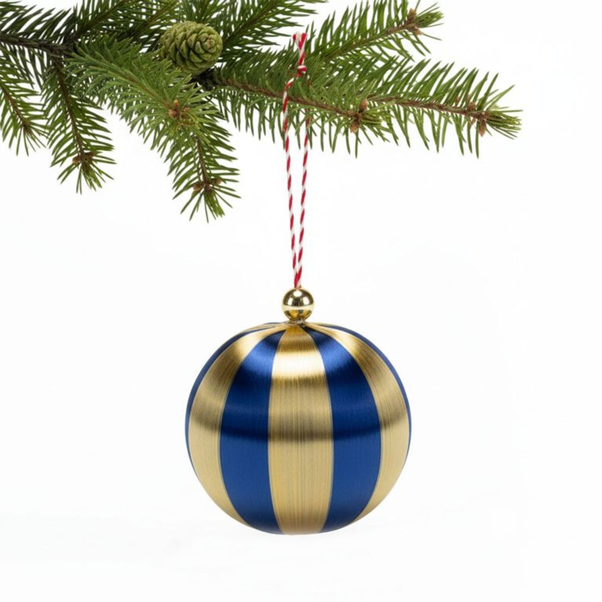 MICA - Adorno Árbol Bola Azul Y Dorado 8cm Azul