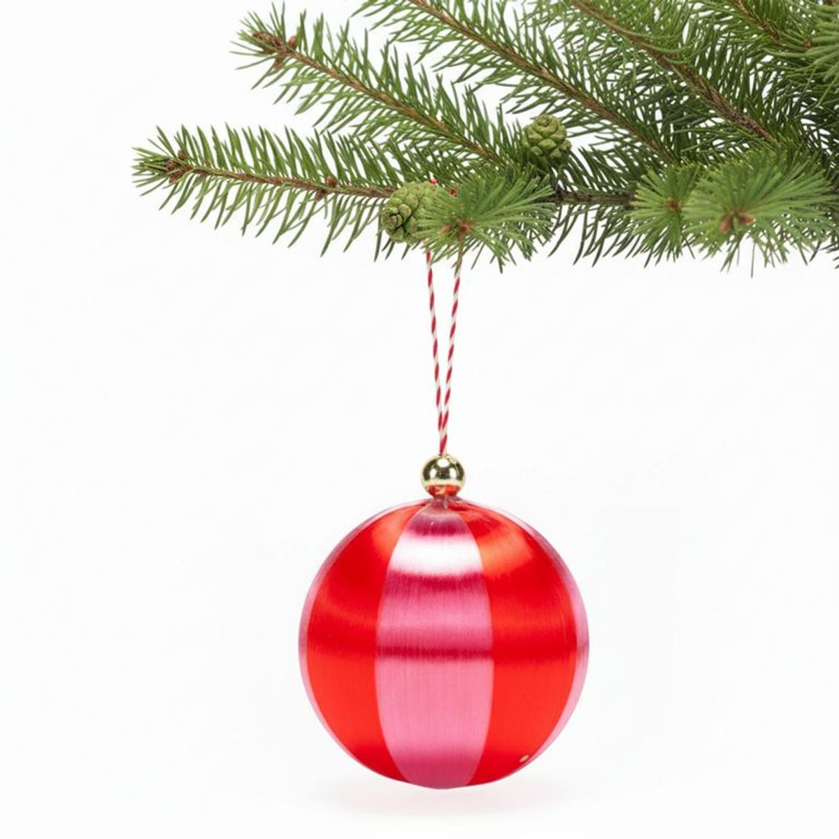 MICA - Adorno Árbol Bola Hilo Roja 8cm