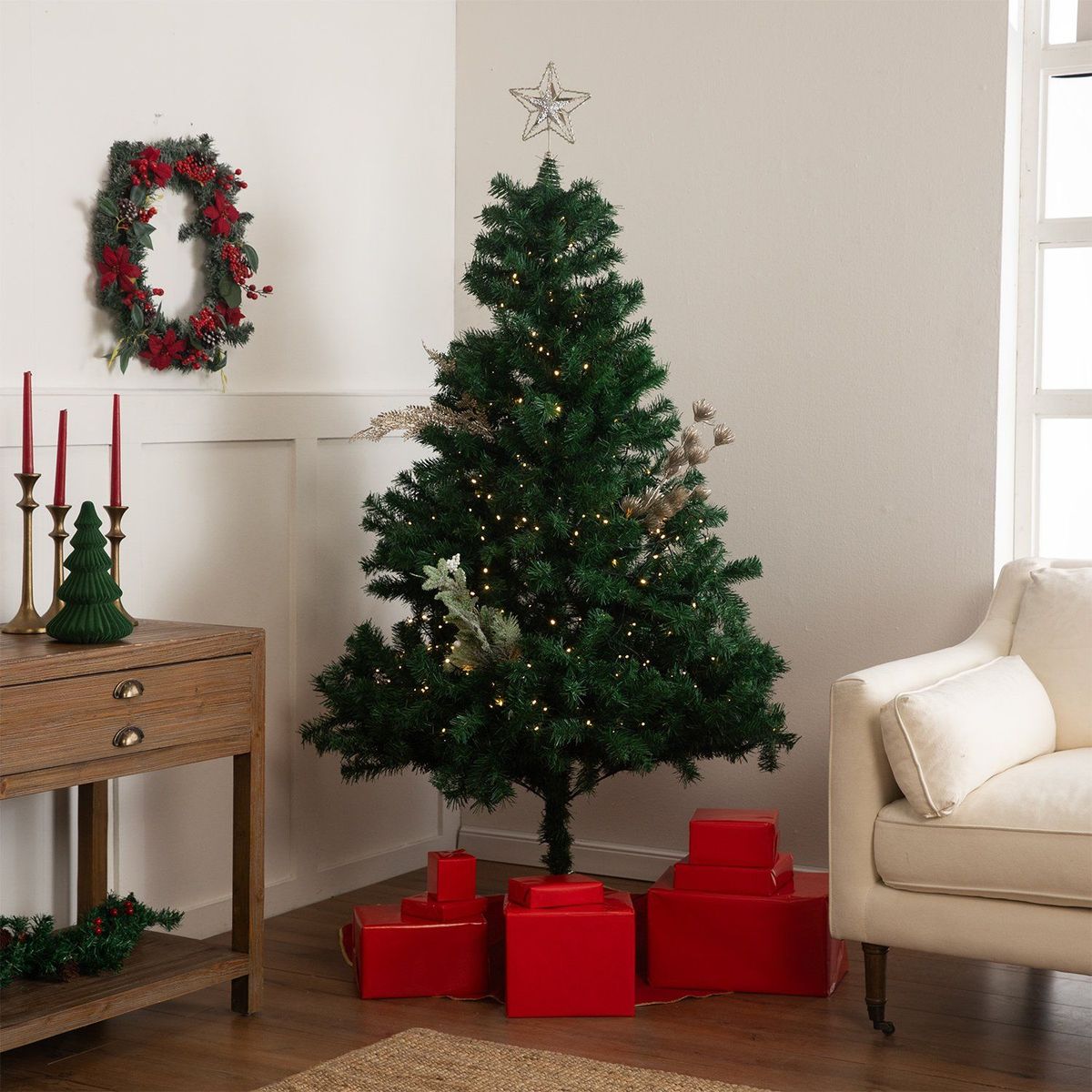  - Árbol De Navidad Colorado 2.10m X 580 Ramas