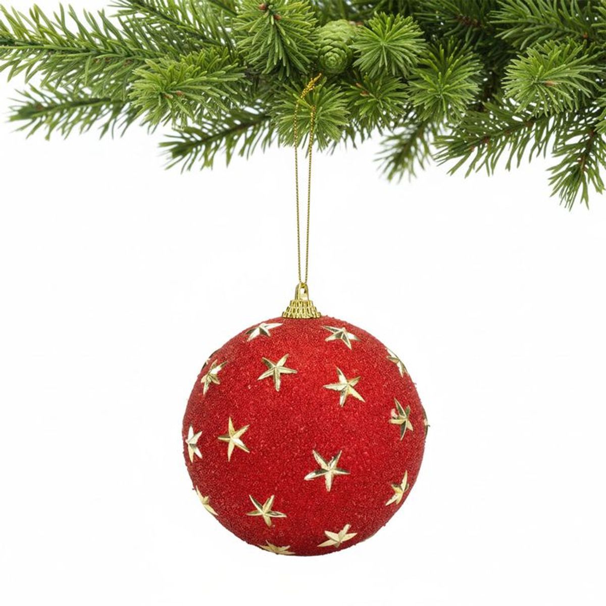MICA - Adorno Árbol Bola Roja Estrella 10cm