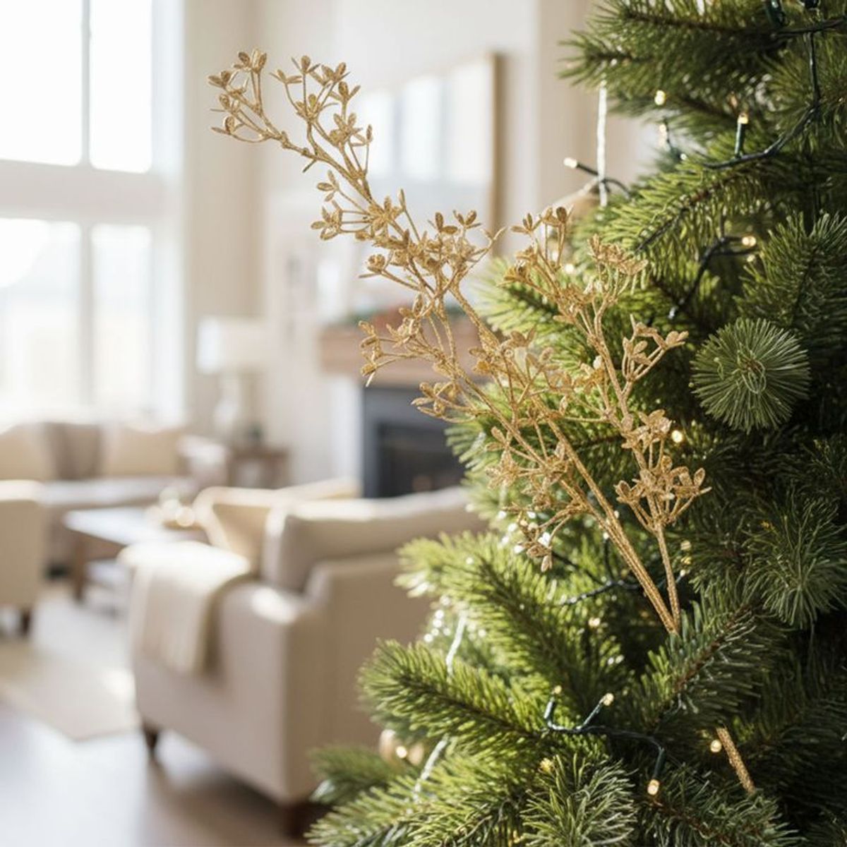 MICA - Rama Navideña Dorada 84cm