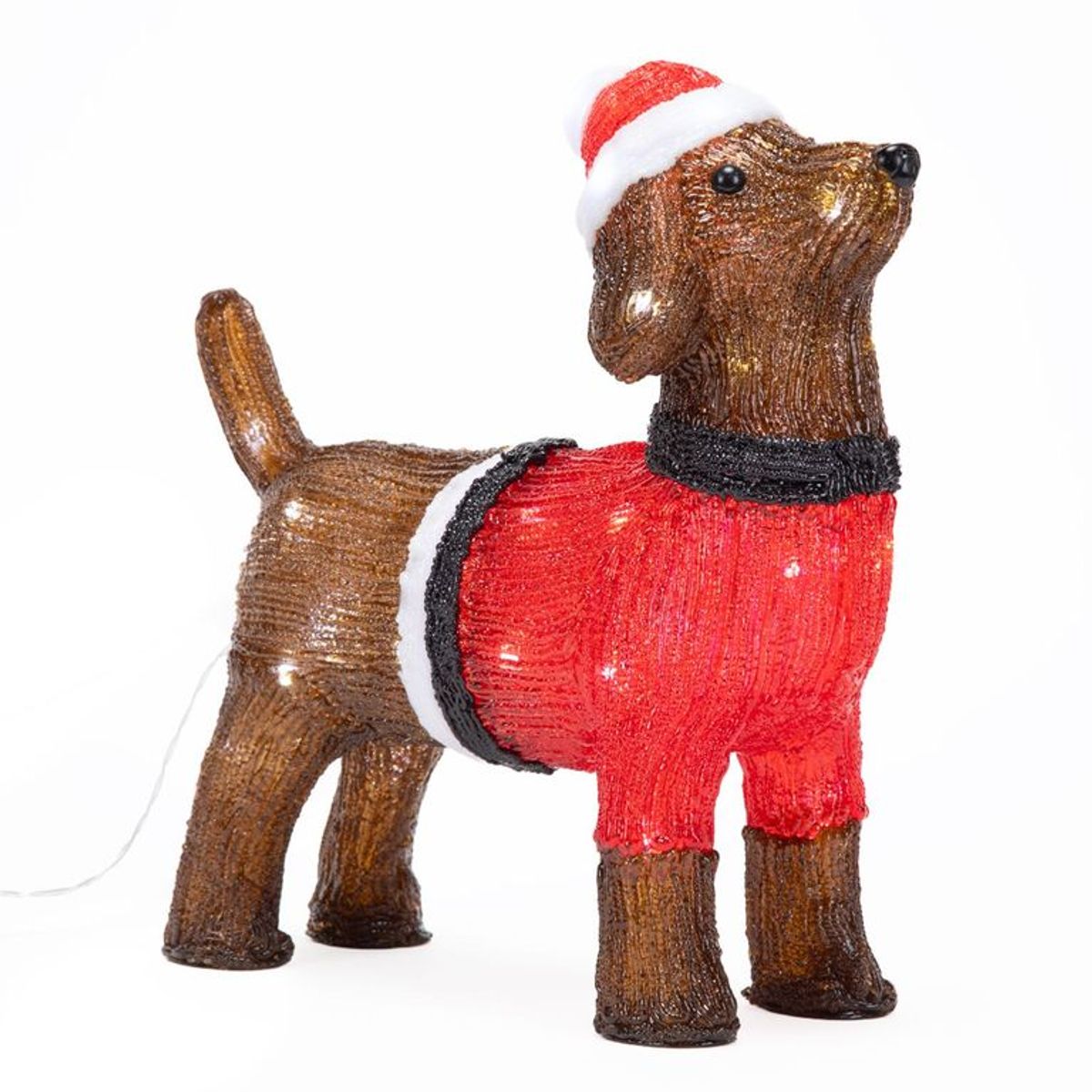 MICA - Muñeco Navideño Perro Salchicha  Con Luz 36x13x38cm