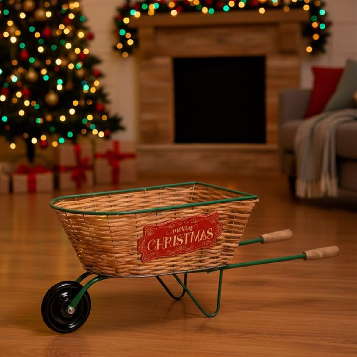 MICA - Carrito Jardinera De Regalos Navidad 70cm