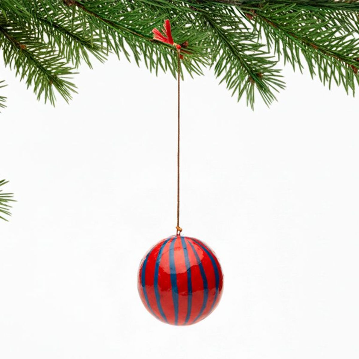 MICA - Adorno Árbol Bola Rayas 8cm