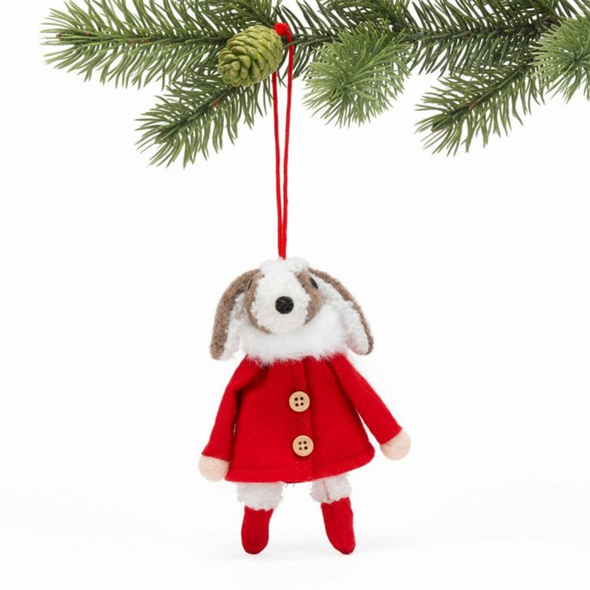 MICA - Adorno Árbol Muñeco Perro Rojo 15cm