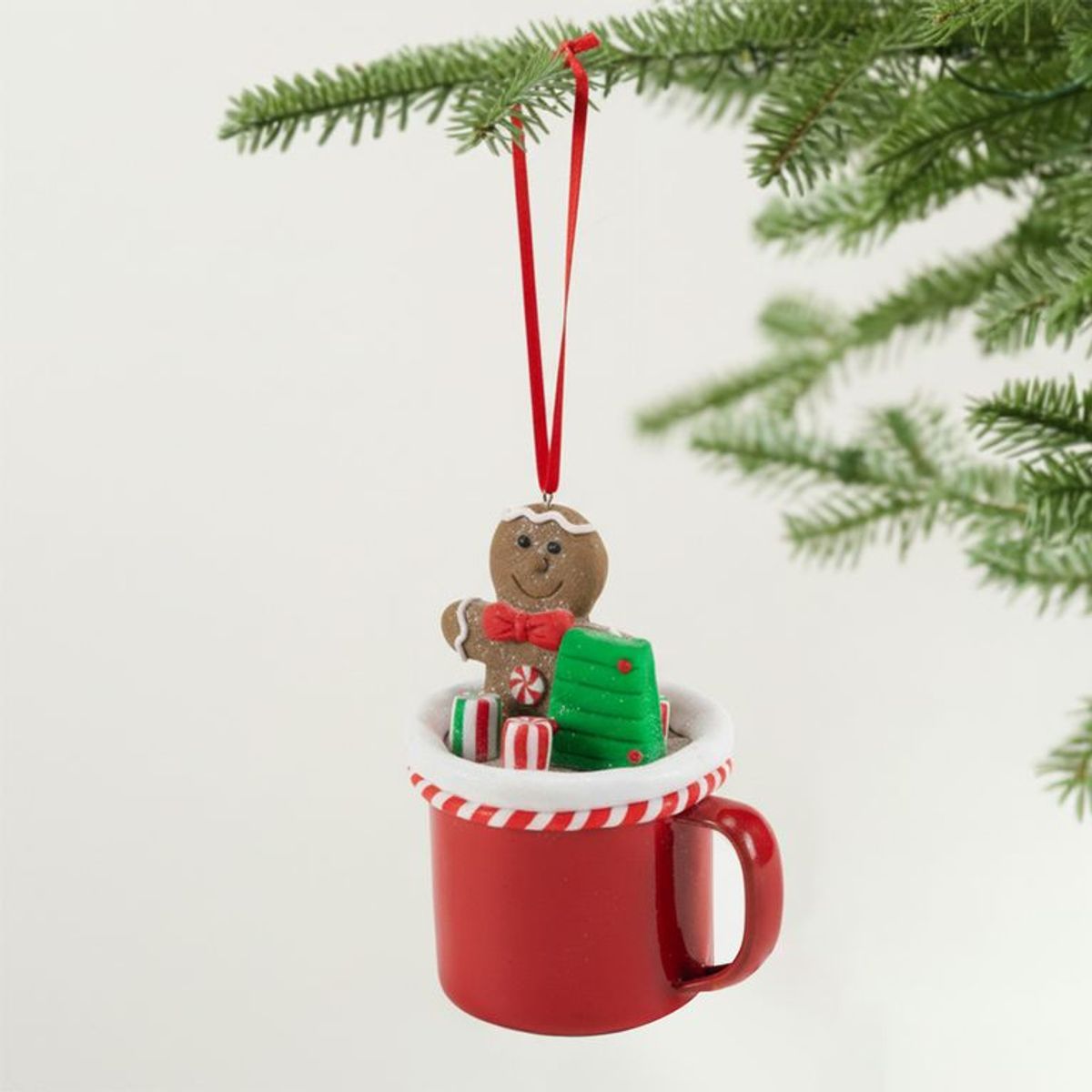 MICA - Adorno Árbol Colgante Taza Gnomo 10x9cm