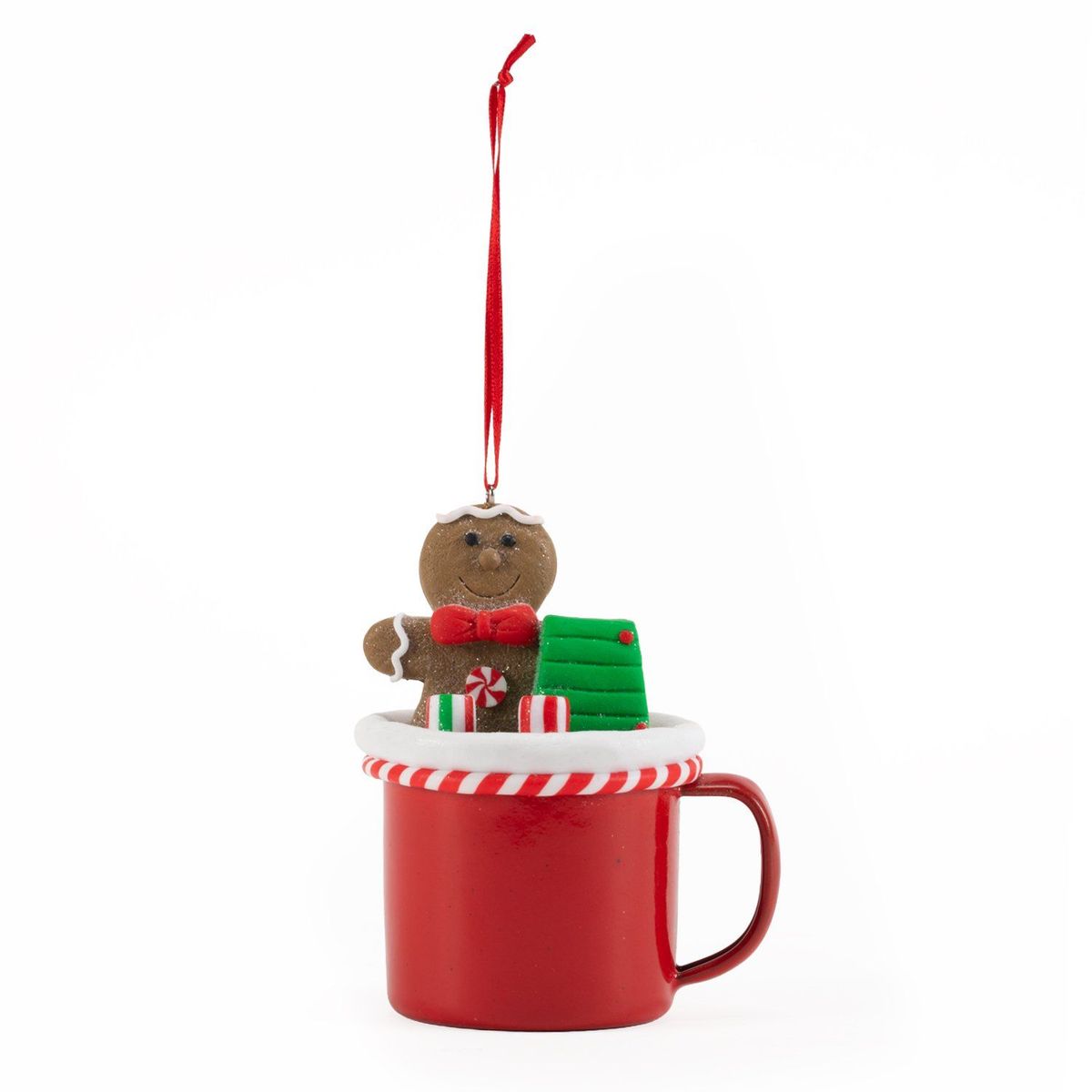 MICA - Adorno Árbol Colgante Taza Gnomo 10x9cm