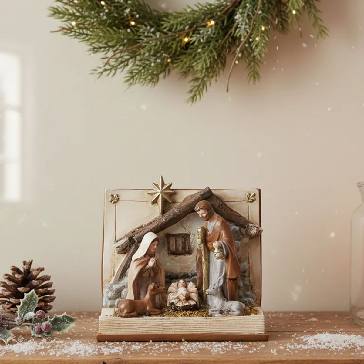 MICA - Nacimiento Navidad Establo 12x10x10cm