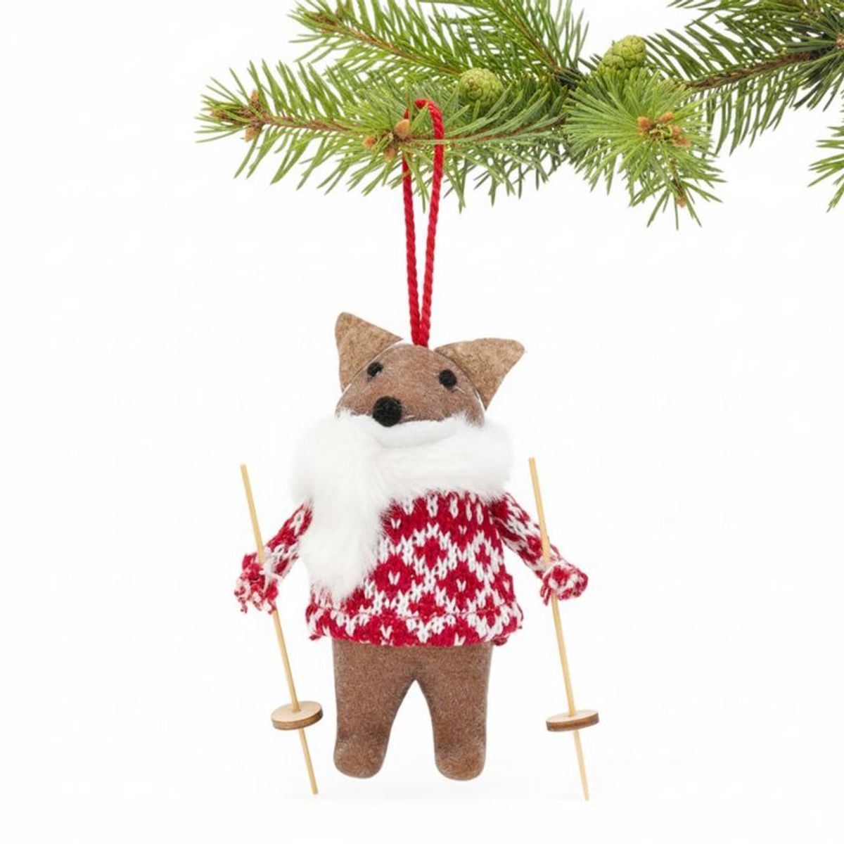 MICA - Adorno Árbol Muñeco Zorro Ski 15cm