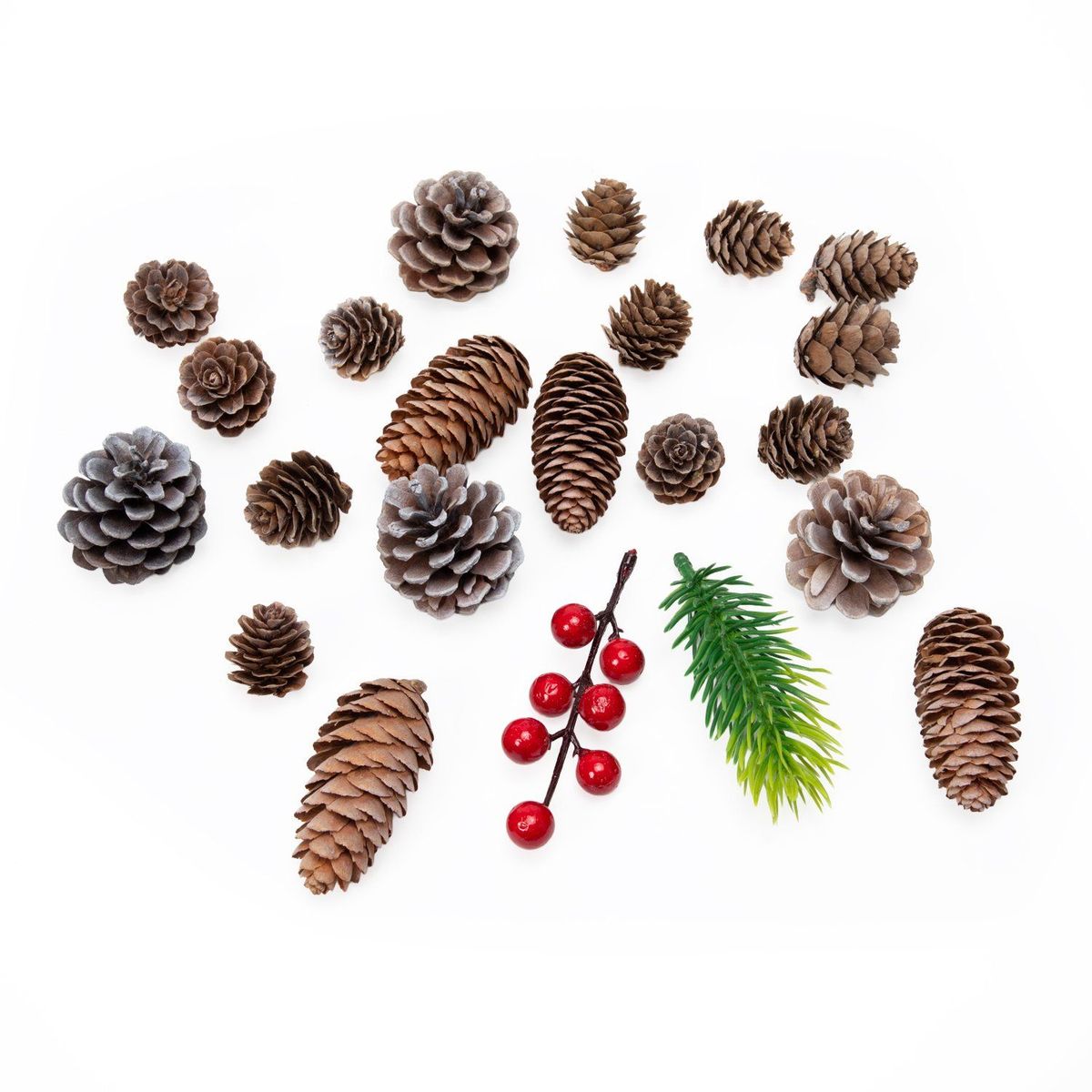 MICA - Set Adornos Piñas Con Brillo 20cm