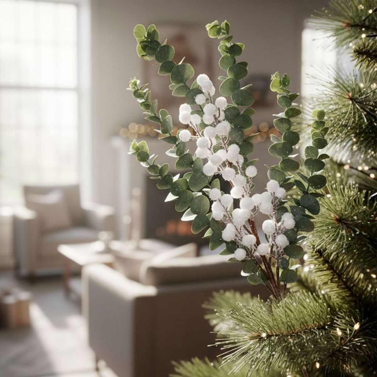 MICA - Rama Navideña Blanca 84cm