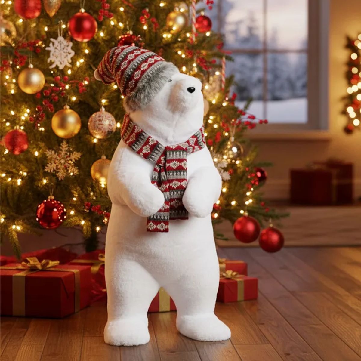 MICA - Muñeco Oso Navideño 82x43x36cm