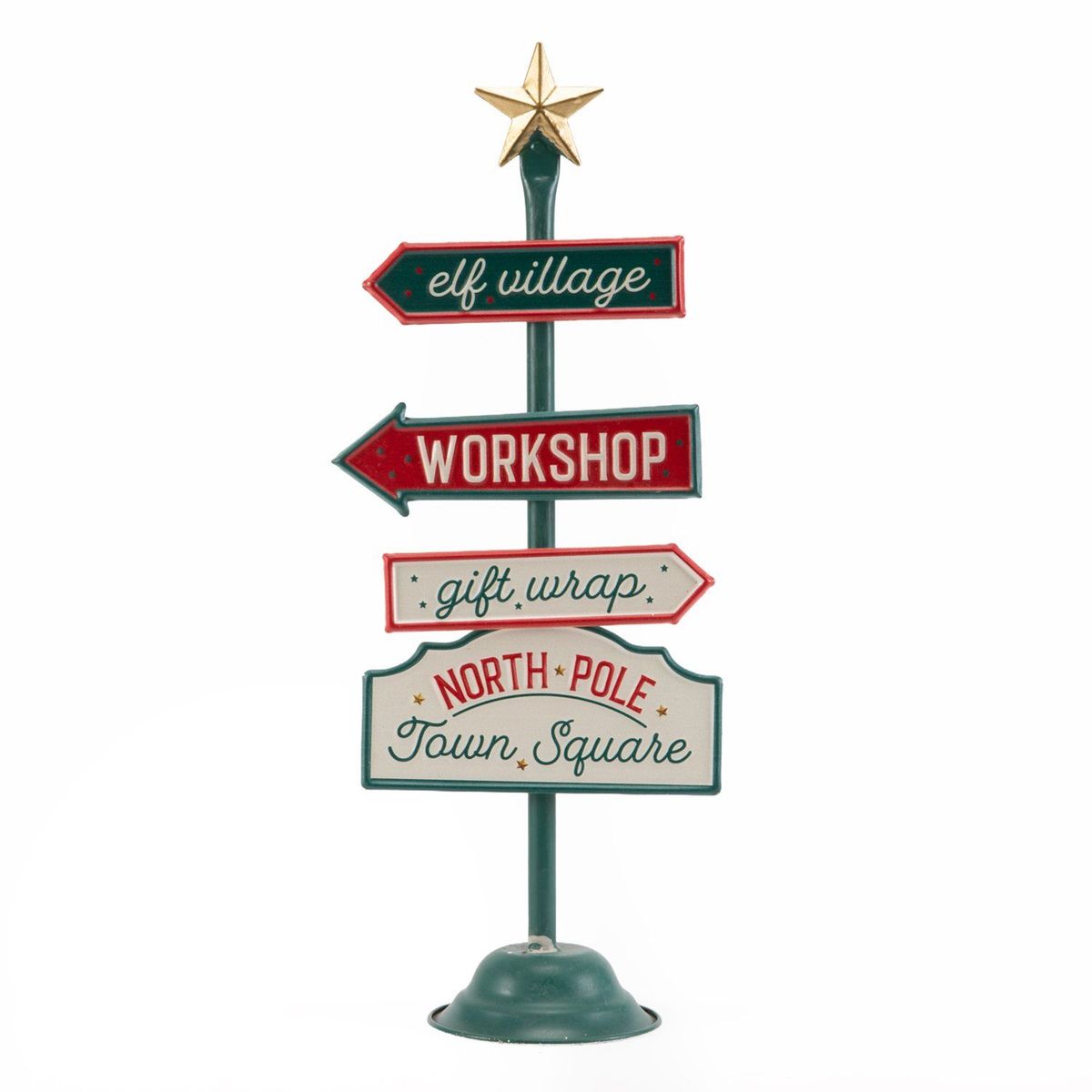 MICA - Adorno Letrero Navideño Polo Norte Metal 46x17cm