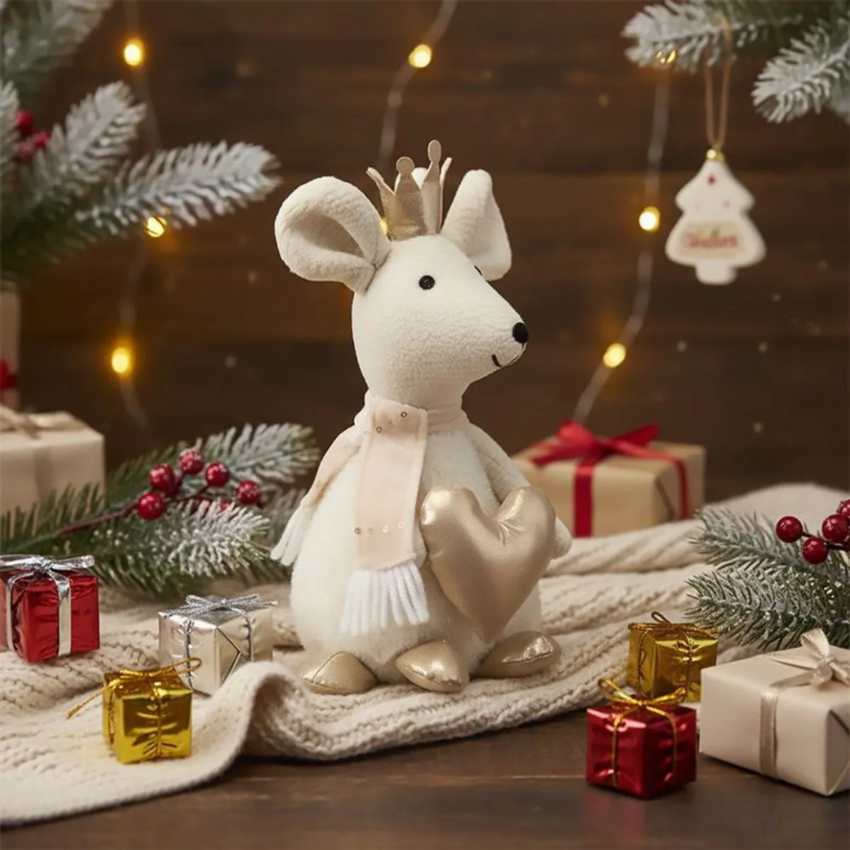 MICA - Muñeco Navideño Ratón 25x14cm