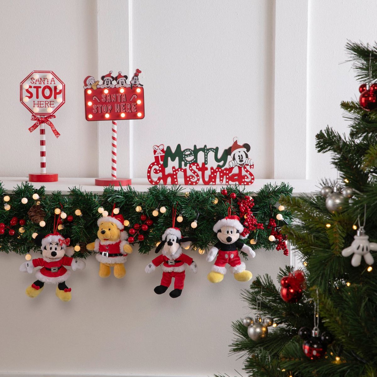 DISNEY - Letrero Disney Santa Stop Madera 45x30x11cm