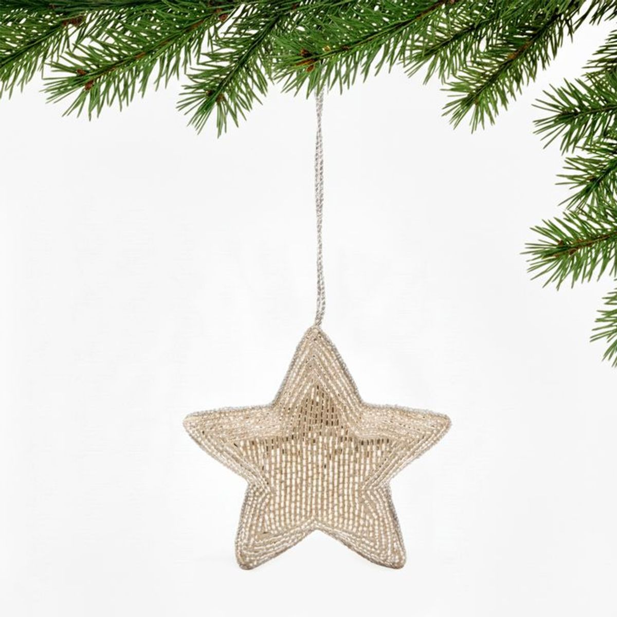 MICA - Adorno Árbol Estrella Mostacilla 10cm