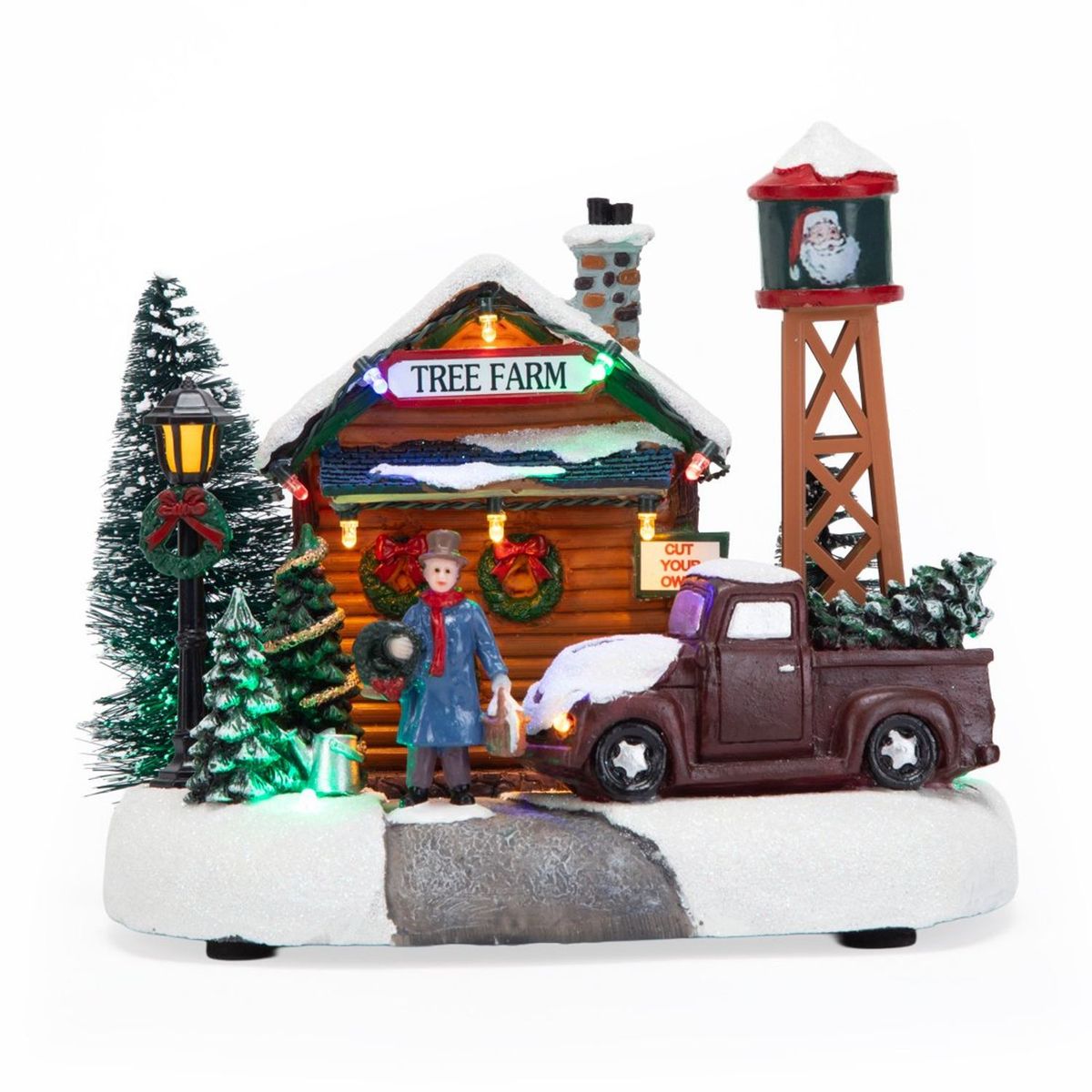 MICA - Villa Navideña Tienda De Árboles  20x17cm