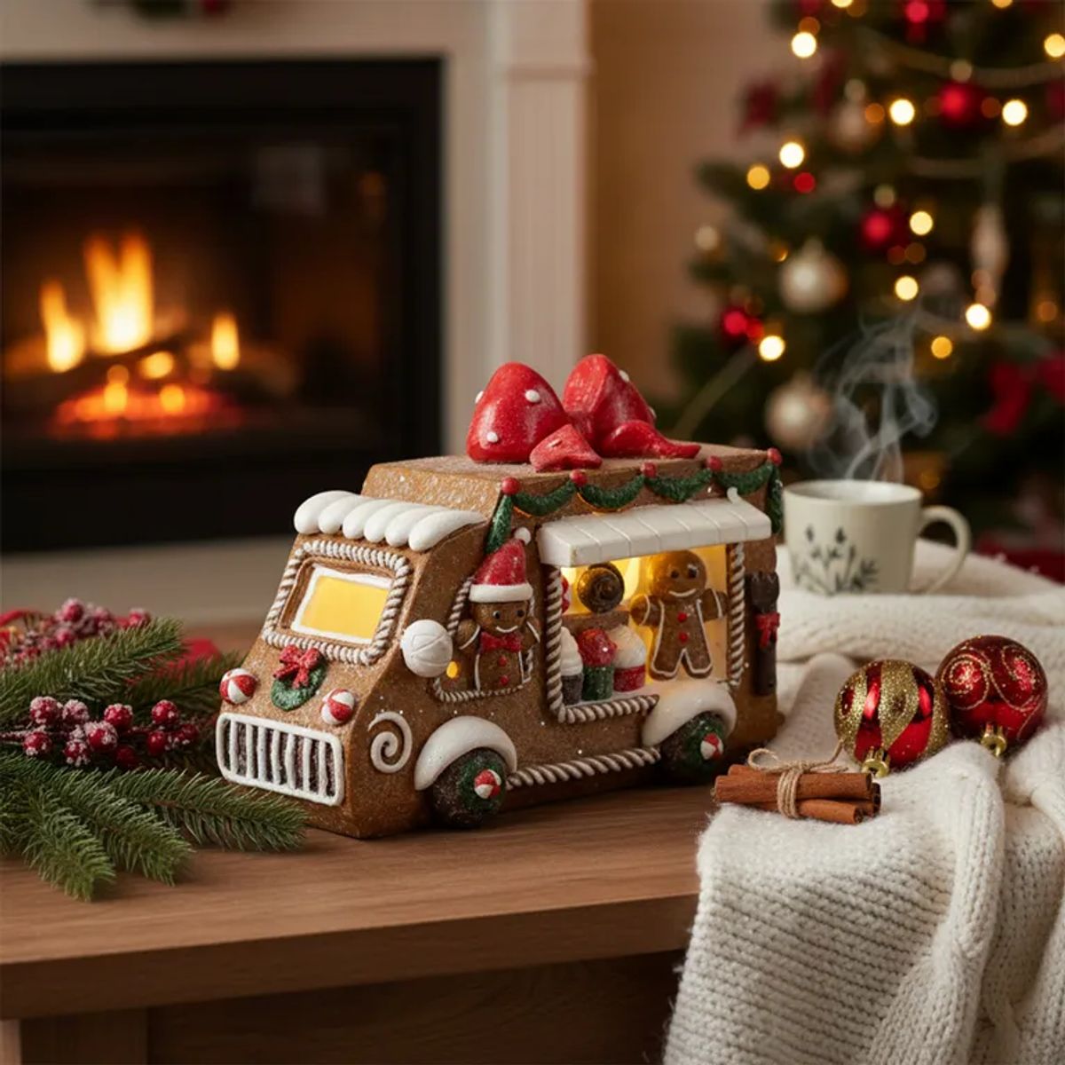 MICA - Adorno Navideño Camión De Jengibre 16cm