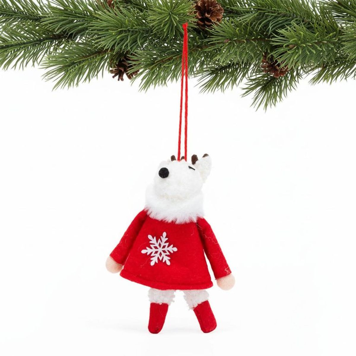 MICA - Adorno Árbol Muñeco Reno Rojo 15cm