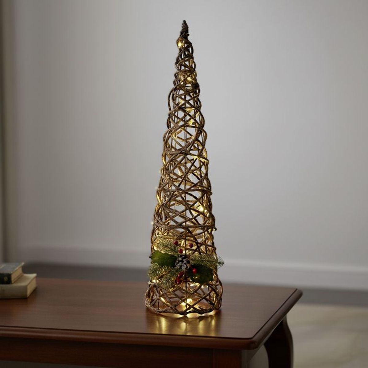 MICA - Adorno Navideño Pino Marron Led 60cm