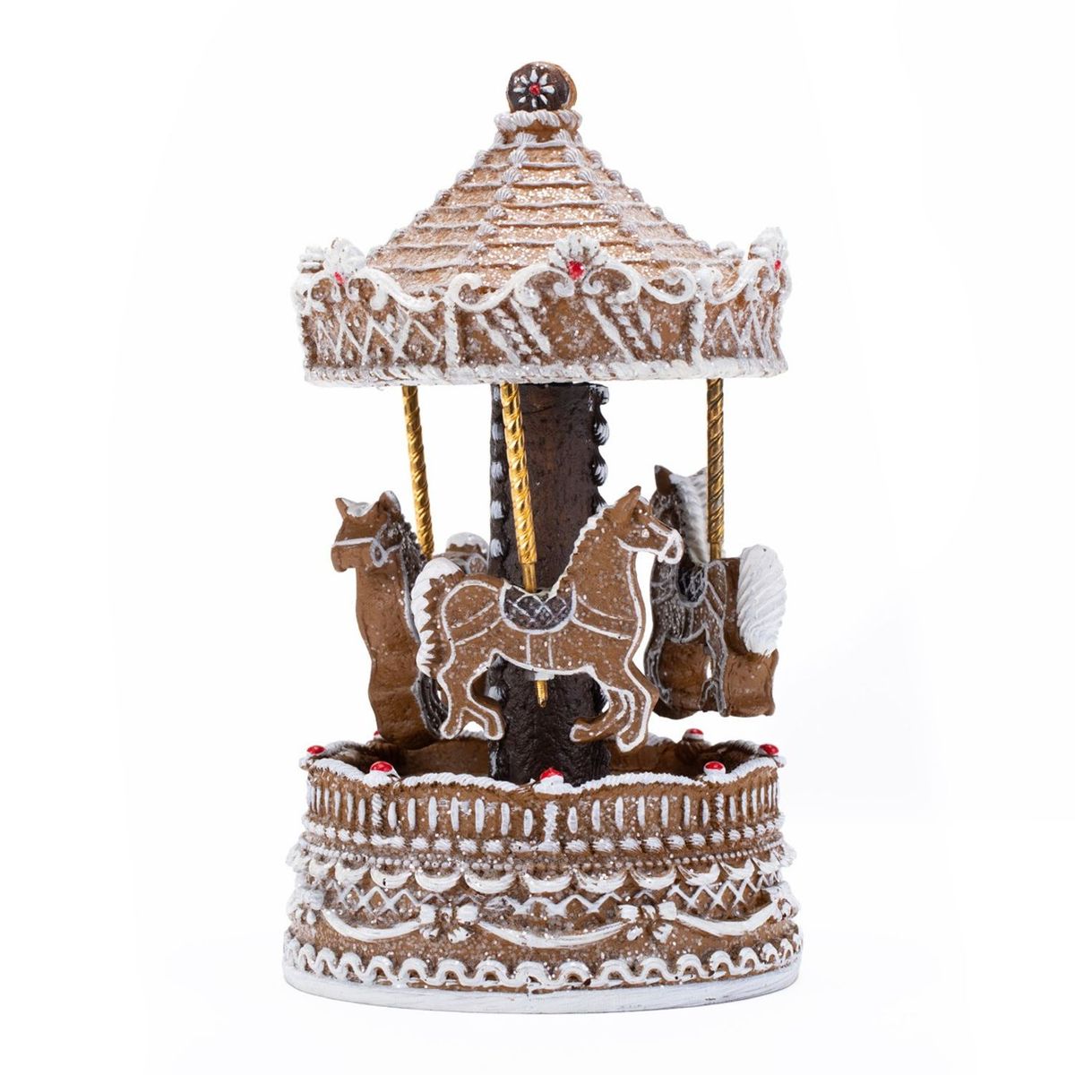 MICA - Adorno Navideño Carrusel Casita De Jengibre 21x11cm