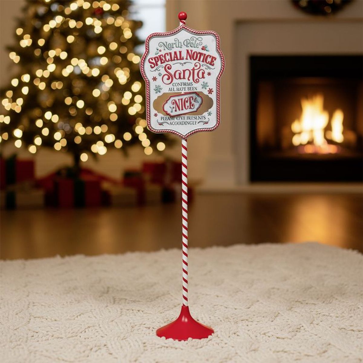 MICA - Adorno Letrero Navideño Norte Metal 30x92cm