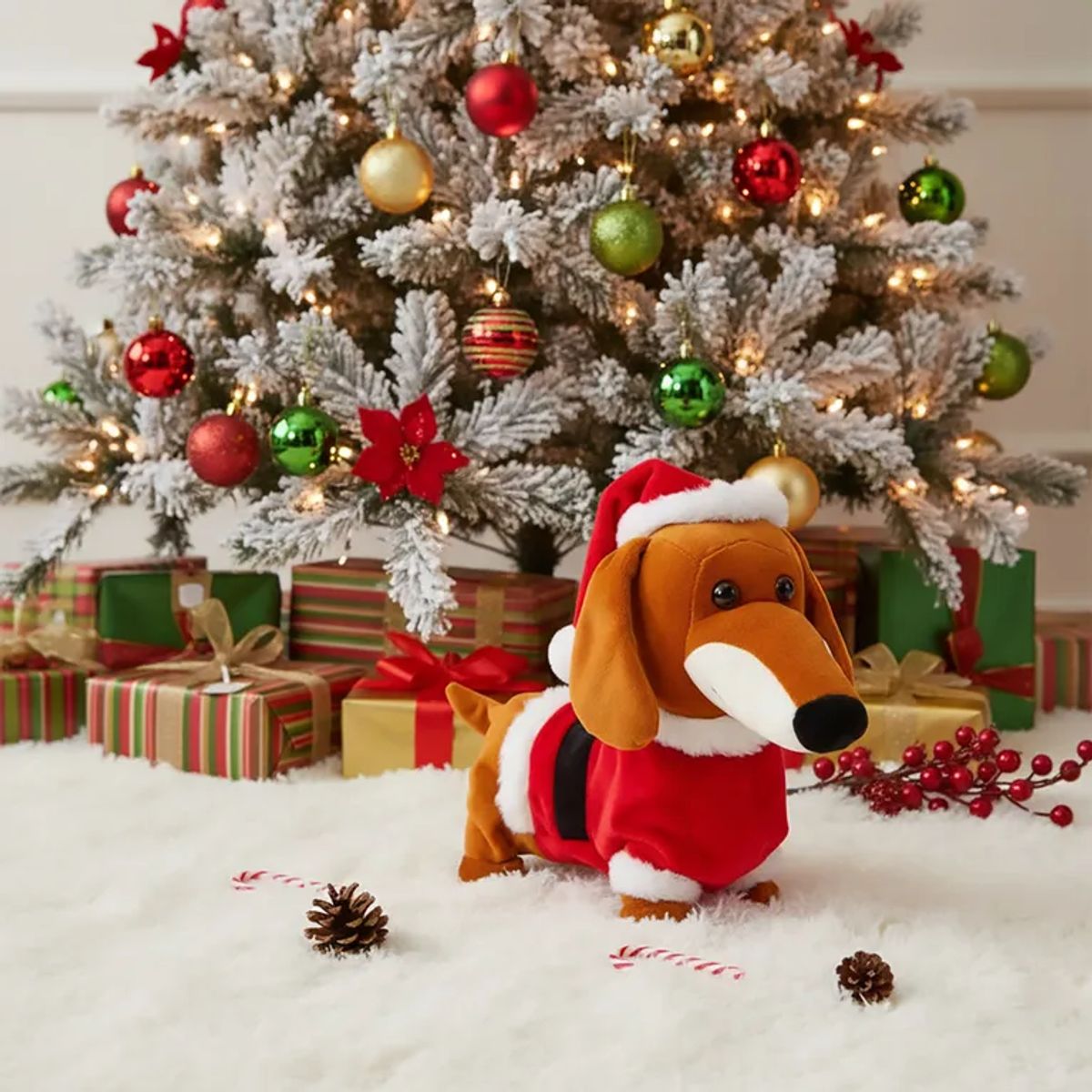 MICA - Peluche Navideño Perro Musical 29cm