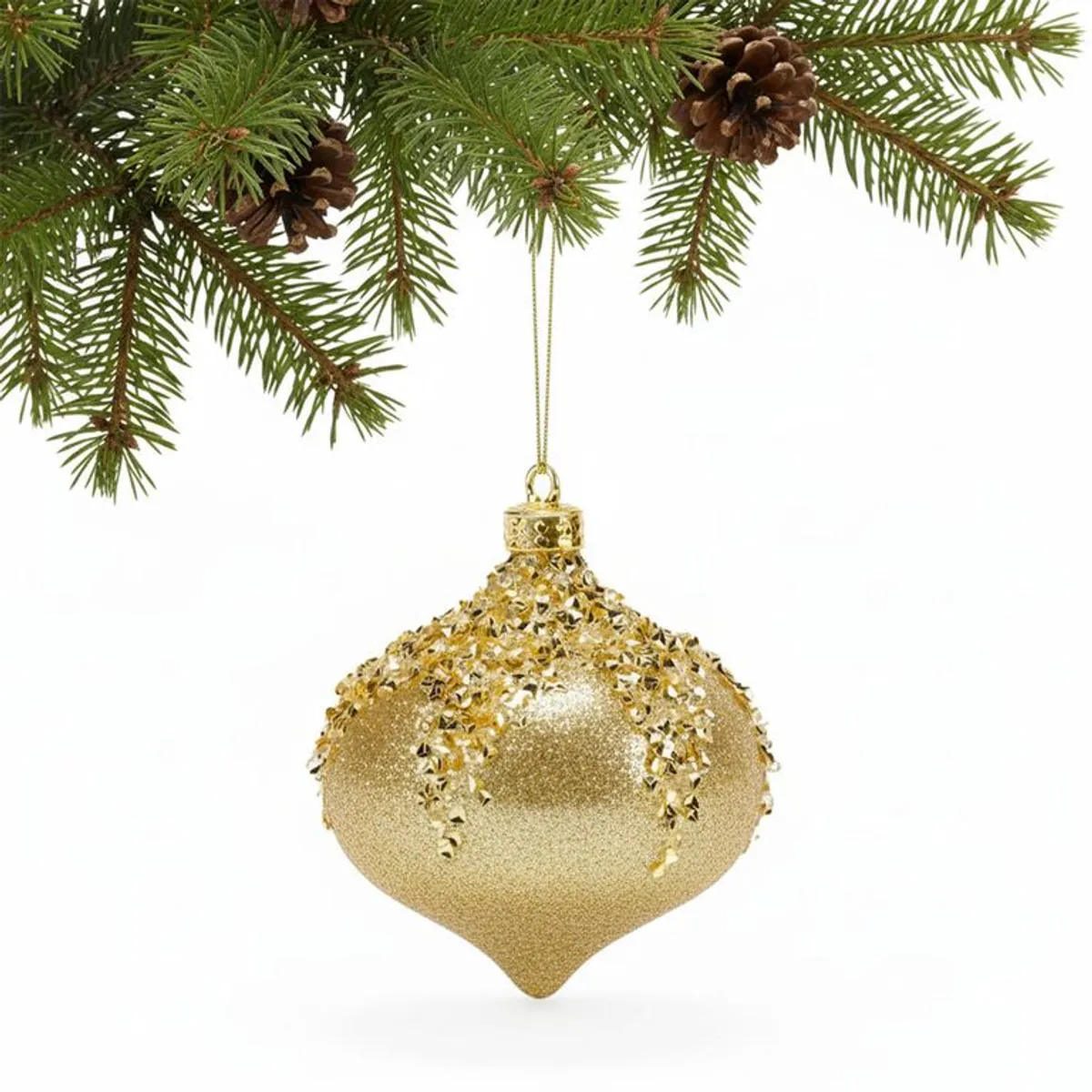 MICA - Adorno Árbol Bola Glam Dorada 8cm